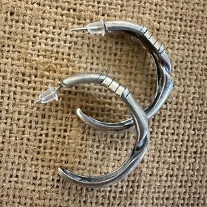 Sterling & 14KT Hoop Earrings